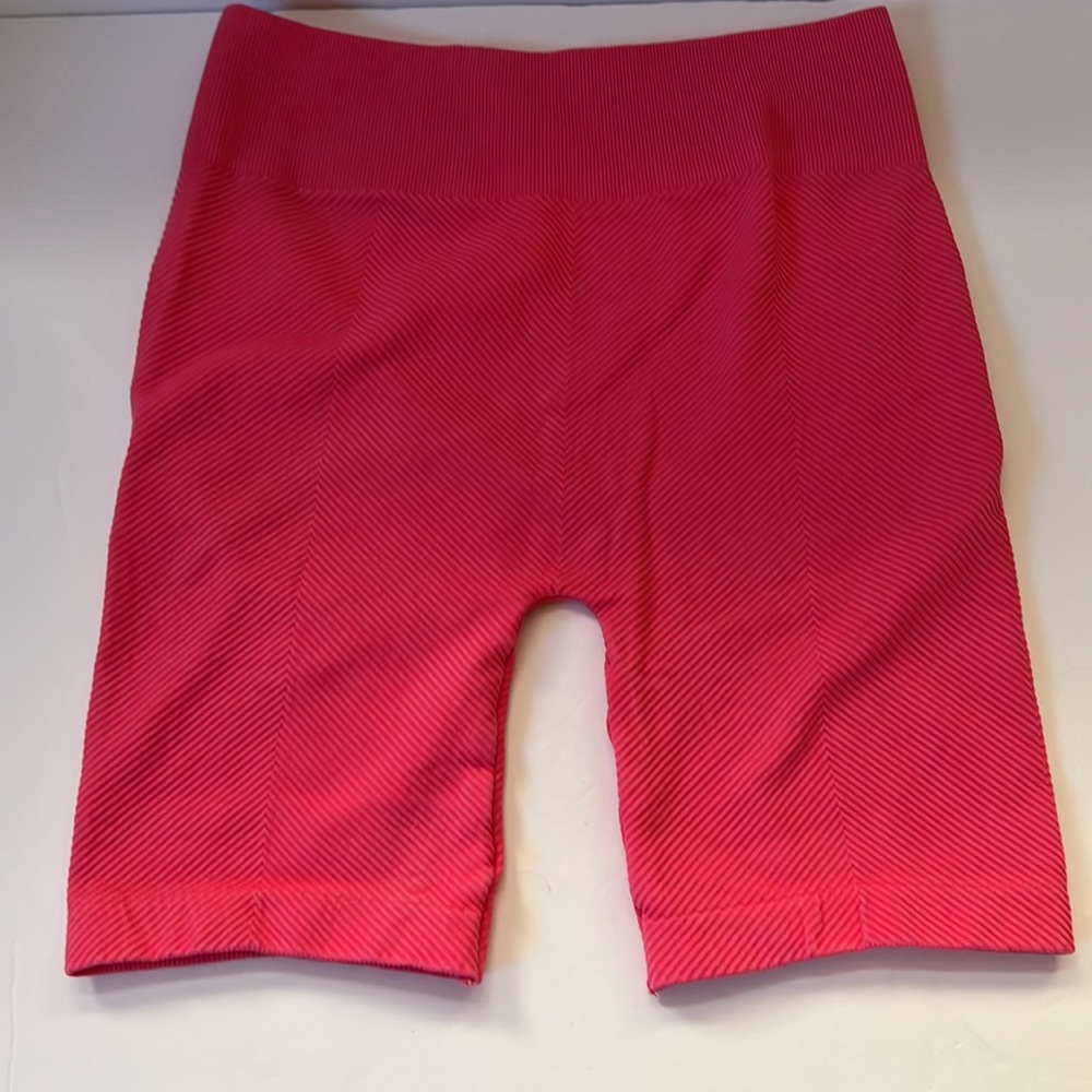 Nikibiki Biker Shorts Barbie Pink Ribbed NWOT